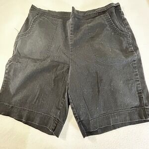 Just My Size Black Elastic Waist Shorts Womens 1XG 16W Cotton Blend Casual
